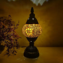 Axyaa Turkish Mosaic Glass Table Lamp: Vintage Art Deco Handcrafted Romantic Bed Light