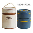 Axyaa Double-layer Insulated Stainless Steel Lunch Box with Storage Bag