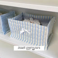 Axyaa Quilted Square Storage Basket: Cute Korean Organizer for Home Decoration