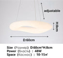 Axyaa Nordic White LED Chandelier: Round Italian Designer Pendant Light for Home Decor