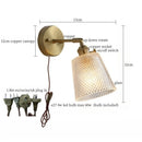 Axyaa Clear Brass Glass LED Wall Lamp with Pull Chain