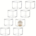 Axyaa Clear Acrylic Cube Storage Box 10x10x10cm Transparent Display Organizer