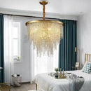 Axyaa Vintage Black Gold Crystal E14 LED Pendant Light Fixtures