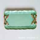 Axyaa Retro Bow Tie Resin Dessert Plate | Home Decor Fruit Tray Jewelry Organizer