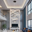 Axyaa Modern Copper Circle Chandelier for Living Room and Staircase