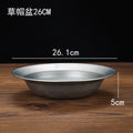 Axyaa Stainless Steel Large Pasta Plate Shallow Dish Salad Bowl Vintage Kitchen Tableware