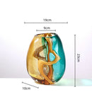 Axyaa Glass Vase - Abstract Ripple Transparent Hydroponic Flower Vase