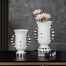 Axyaa Ceramic Abstract Face Vase for Desk Decor and Floral Arrangement