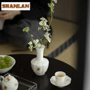 Axyaa Hand-painted Floral Vase: Antique Porcelain Plant Pot for Home Decoration