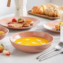 Axya Stoneware Tableware Set for 4/8/12 Person: Dinner, Dessert, Soup Plates, Bowls