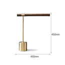 Axyaa Wood-grain Table Lamp, Modern Copper Design, Wood & Metal, LED Decor Light