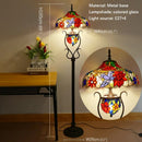 Axyaa Tiffany Stained Glass Floor Lamp - Retro American Style for Living Room & Bedroom