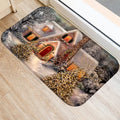 Axyaa Christmas Balls Tree Printed Door Mat Non-Slip Floor Carpet)((((
