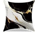 Axyaa Marble Pattern Pillow Cover - Black White Gold Design for Sofa Bedroom Car