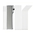 Axyaa Gold Stainless Steel Reusable Drinking Straws Set for Bar Party Cocktail