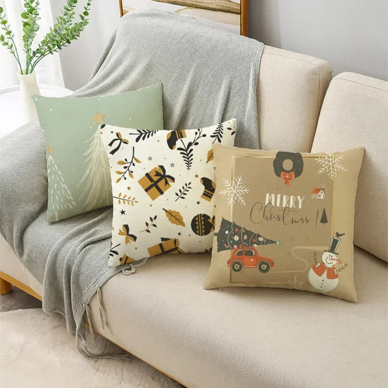 Axyaa Christmas Plant Series Pillow Covers - Festive Home Décor