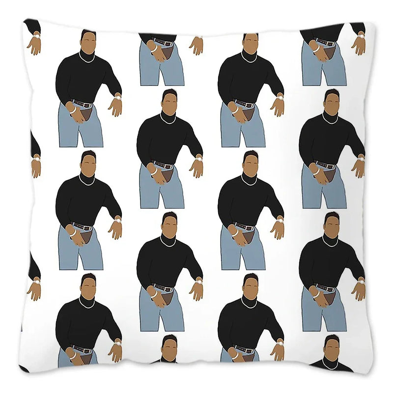 Axyaa Rock Face Cushion Cover: Funny Meme Throw Pillow for Home Decoration