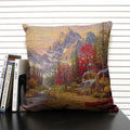 Axyaa Fairy Tale World Oil Painting Cushion Cover for Living Room Sofa