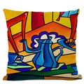Axyaa European Retro Style Oil Painting Cushion Cover