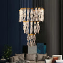 Axyaa Luxury Acrylic LED Chandelier Staircase Villa Pendant Light Fixtures