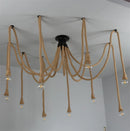 Axya Industrial Hemp Rope Chandelier with LED Lights