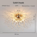 Axyaa Nordic Dandelion Crystal Ceiling Light for Romantic Home Décor