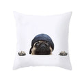 Axyaa Pug Dog Pillow Case 45*45CM Cute Dog Decorative Cover