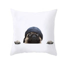 Axyaa Pug Dog Pillow Case 45*45CM Cute Dog Decorative Cover
