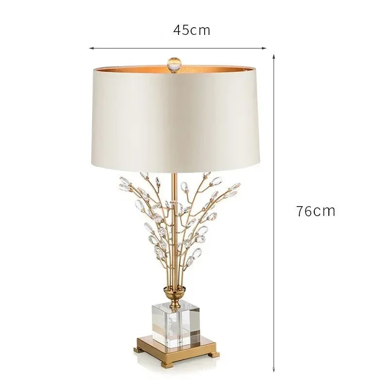 Luxury Crystal Tree Flower LED Bedside Lamp for Modern Living Room by Axyaa