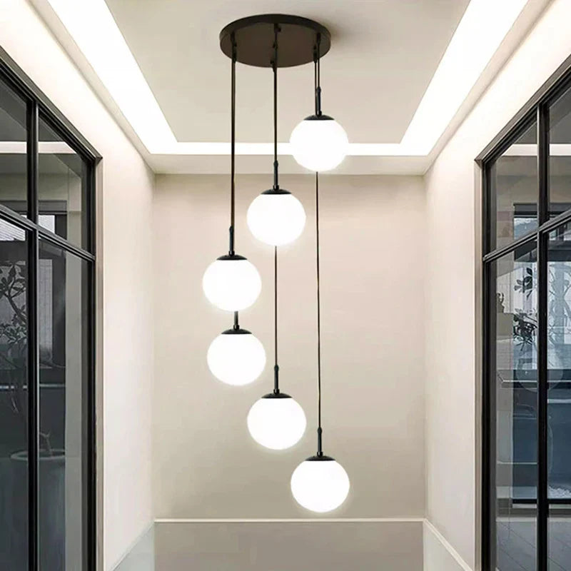 Axyaa Staircase Chandeliers LED Pendant Light for Modern Living Room Decor