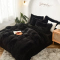 Axyaa Plush Crystal Duvet Set - 4-Piece Mink Bedding Ensemble