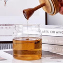 Axyaa Glass Sealed Honey Bottle with Wooden Cover and Mixing Rod