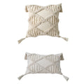 Bohemian Tufted Pillow Cover with Moroccan Embroidery by Axyaa