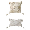 Bohemian Tufted Pillow Cover with Moroccan Embroidery by Axyaa
