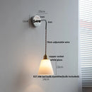 Axyaa Iron Canopy LED Wall Lamp with Pull Chain Switch - Modern Nordic Design