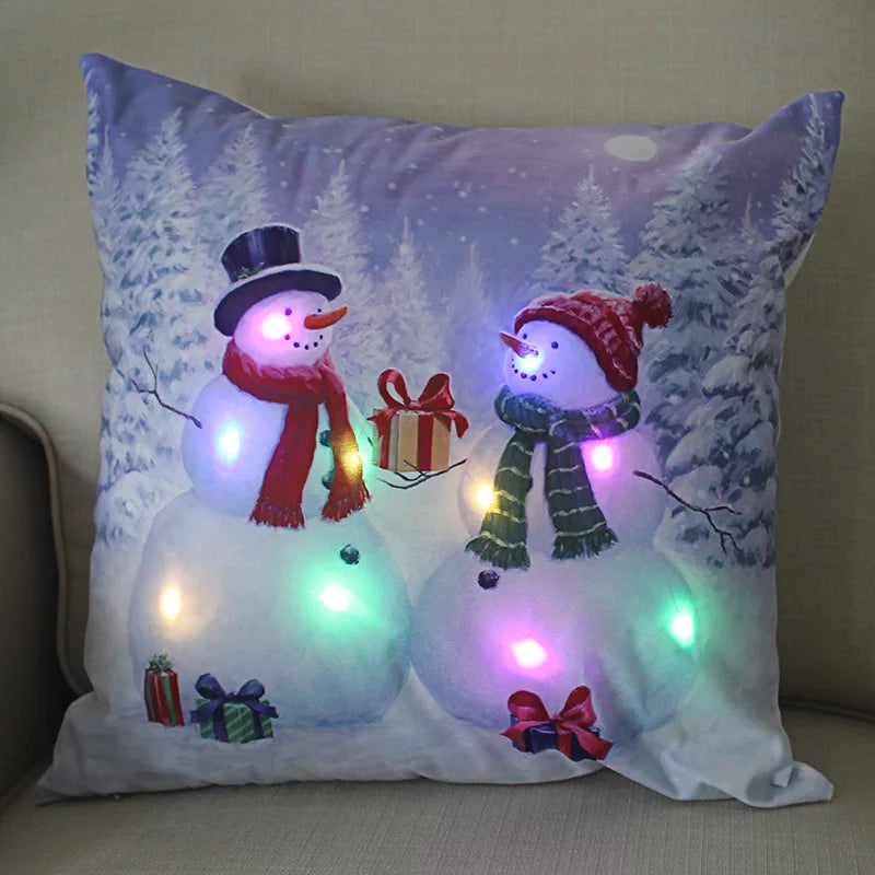 Axyaa LED Christmas Pillow Cover for Festive Holiday Decor