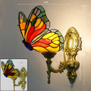 Axyaa Butterfly Design Stained Glass Chandelier - Colorful Lighting for Home and Business