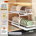 Axyaa Pull-out Dish Drainer Storage Rack for Kitchen Sink Cabinet - Organizer Holder