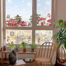 Axyaa Winter Cabin Christmas Window Clings - Snowy Forest Static Decals
