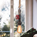 Axyaa Retro Loft Iron Pipe Pendant Lamp with Hemp Rope - Kitchen Lighting
