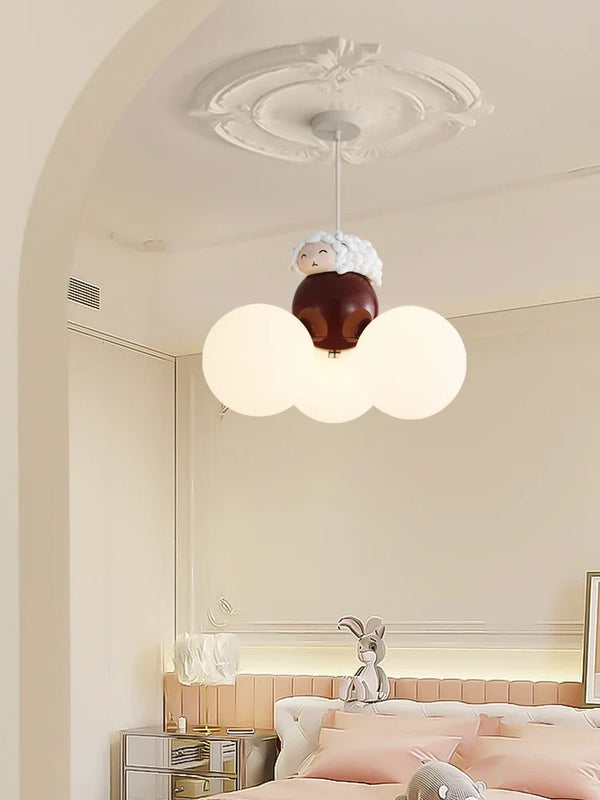 Axya Teddy Bear Chandelier: Warm, Eye Protection Light for Children's Room