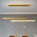 Axyaa Crystal Chandelier Stair Pendant Living Room Lighting Interior Pendant Lights