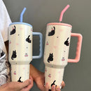 Axyaa Kawaii Cat Stainless Steel Tumbler | Vacuum Insulated Large Car Thermos Mug