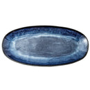 Axyaa Blue Fish Plate: Japanese Style Oval Dinner Sushi Serving Platter Large Glaze Color