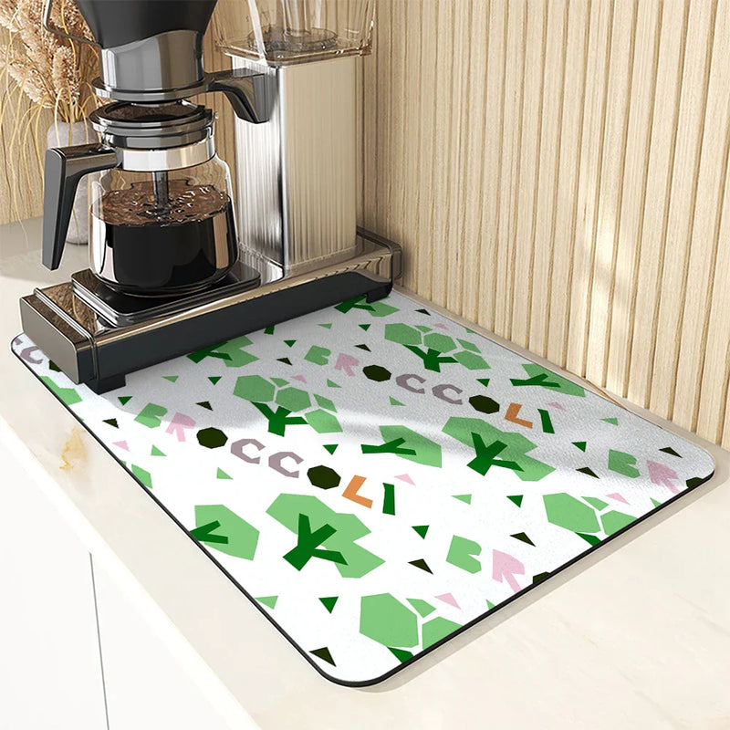 Axyaa Fruit Print Drying Mat for Kitchen, Absorbent & Anti-Slip Placemat