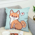 Axyaa Shiba Inu Cushion Cover 45x45cm for Bed or Chair Decor