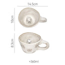 Axyaa 3D Cute Animal Snail Flower Ceramic Coffee Mug - Lovely Gift for Besties