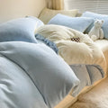 Axyaa Flannel Fleece Bedding Set: Duvet Cover, Pillowcase, Sheet - Queen/Single Size