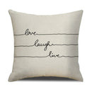Axyaa Geometric Line Print Linen Cushion Cover - Home & Car Decor Pillowcase