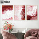 Axyaa Ayatul Kursi Pink Gold Marble Wall Art Print for Home Decor
